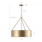 Bradley Industrial Distressed Metal Drum Shade Chandelier