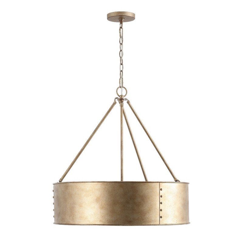 Bradley Industrial Distressed Metal Drum Shade Chandelier