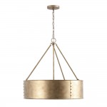 Bradley Industrial Distressed Metal Drum Shade Chandelier
