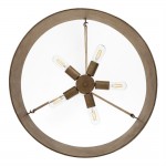 Bradley Industrial Distressed Metal Drum Shade Chandelier