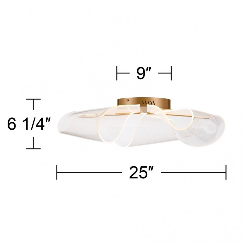 Geryn Brushed Gold Acrylic Flower Led Ceiling Light