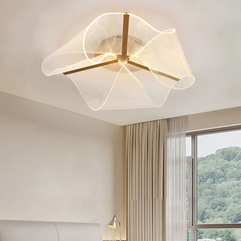 Geryn Brushed Gold Acrylic Flower Led Ceiling Light