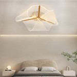 Geryn Brushed Gold Acrylic Flower Led Ceiling Light