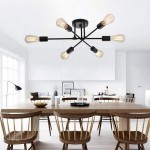 Phaedros Industrial Black Semi Flush Mount Ceiling Light