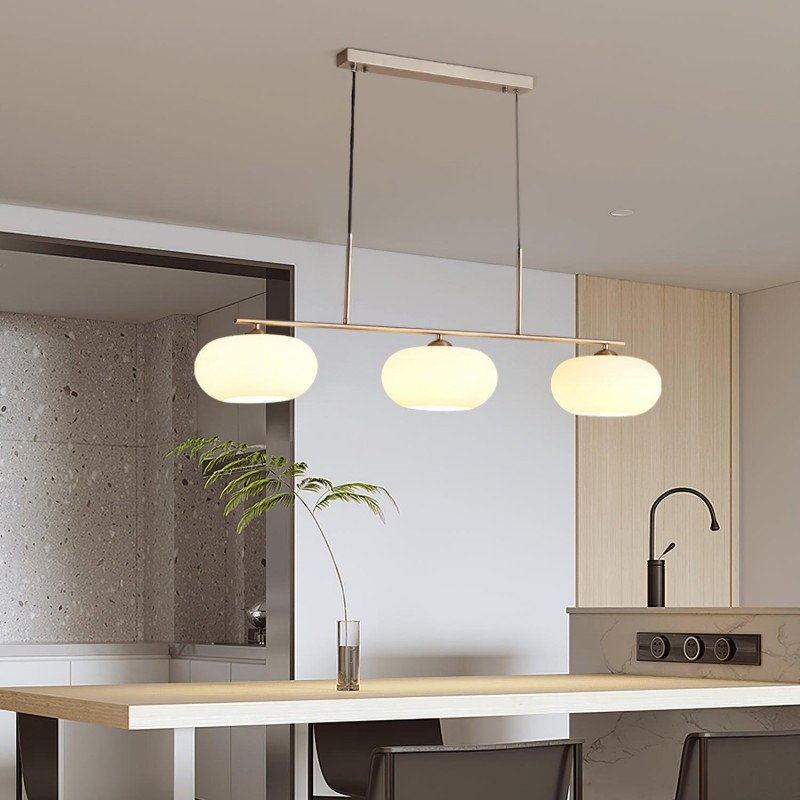 Wrythe 3-Light Milk Glass Linear Pendant Light