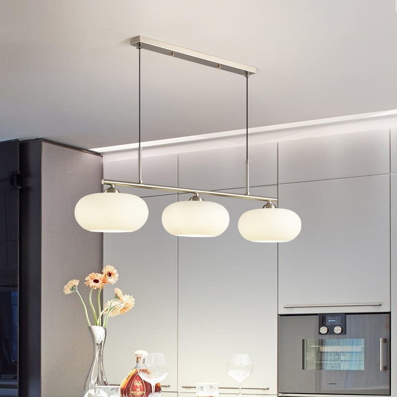 Wrythe 3-Light Milk Glass Linear Pendant Light