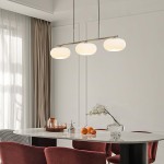 Wrythe 3-Light Milk Glass Linear Pendant Light