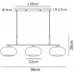 Wrythe 3-Light Milk Glass Linear Pendant Light