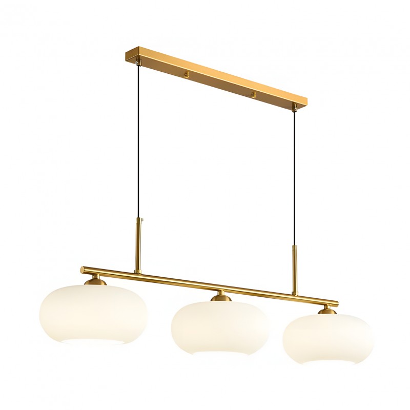 Wrythe 3-Light Milk Glass Linear Pendant Light