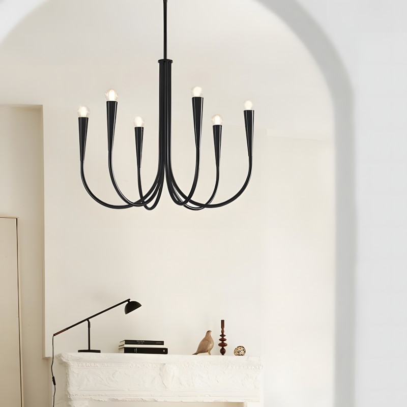 Luren Light Luxury Candle Iron Branch Chandelier