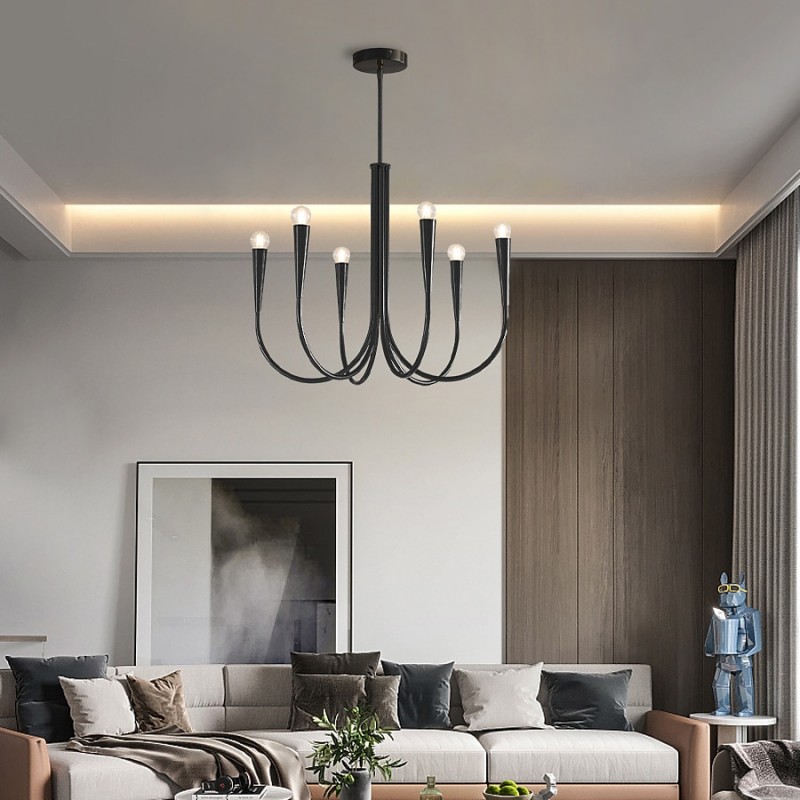 Luren Light Luxury Candle Iron Branch Chandelier