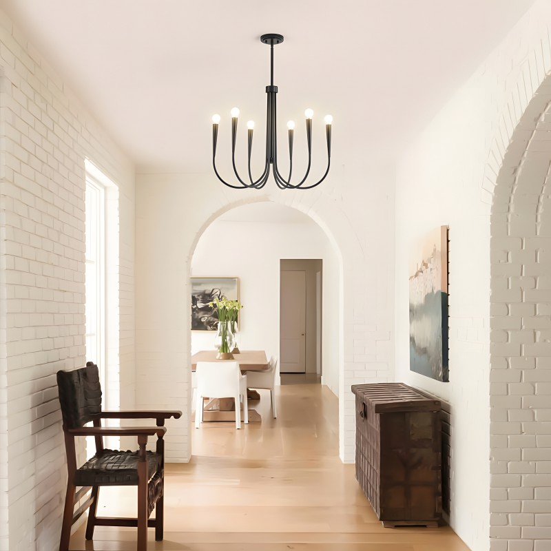 Luren Light Luxury Candle Iron Branch Chandelier