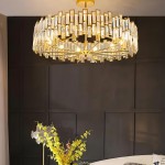 Quirin Luxurious Gold Round Crystal Chandelier