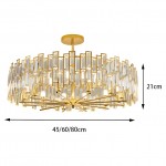 Quirin Luxurious Gold Round Crystal Chandelier