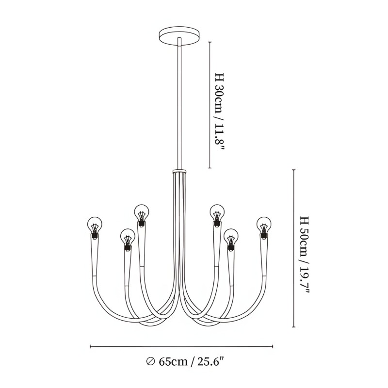 Luren Light Luxury Candle Iron Branch Chandelier
