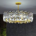 Quirin Luxurious Gold Round Crystal Chandelier