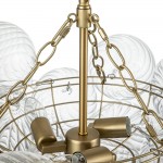 Quintessa Luxury Ribbed Glass Globe Cluster Bubble Chandelier