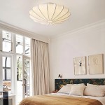 Savionne White Silk Seashell Flush Mount Light