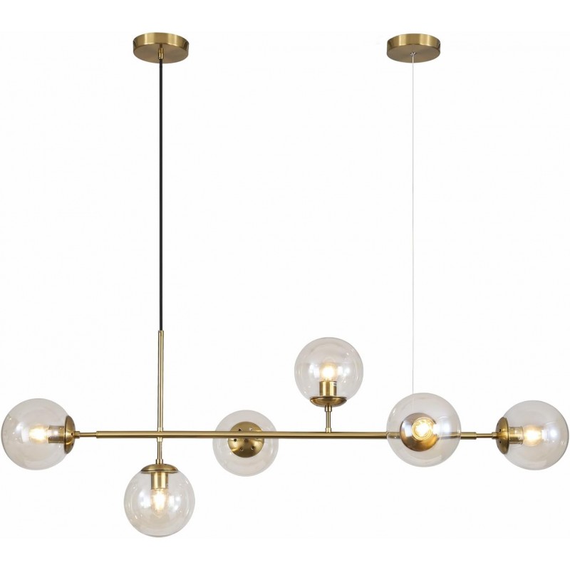 Celestina 6 Light Linear Glass Orb Pendant Light