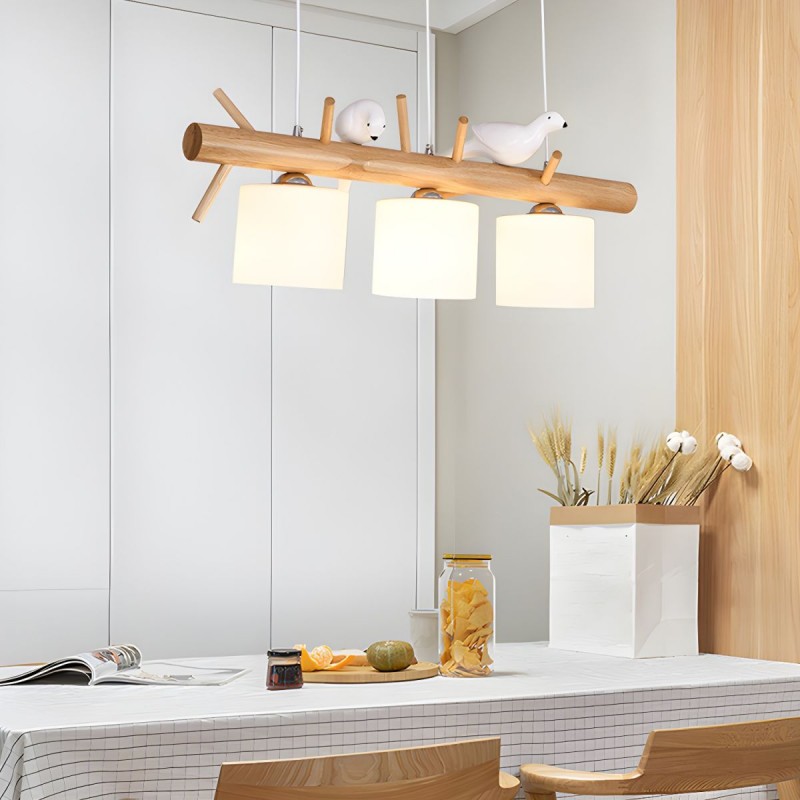 Bird Wooden Chandelier