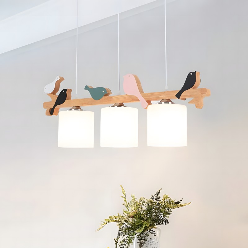 Bird Wooden Chandelier