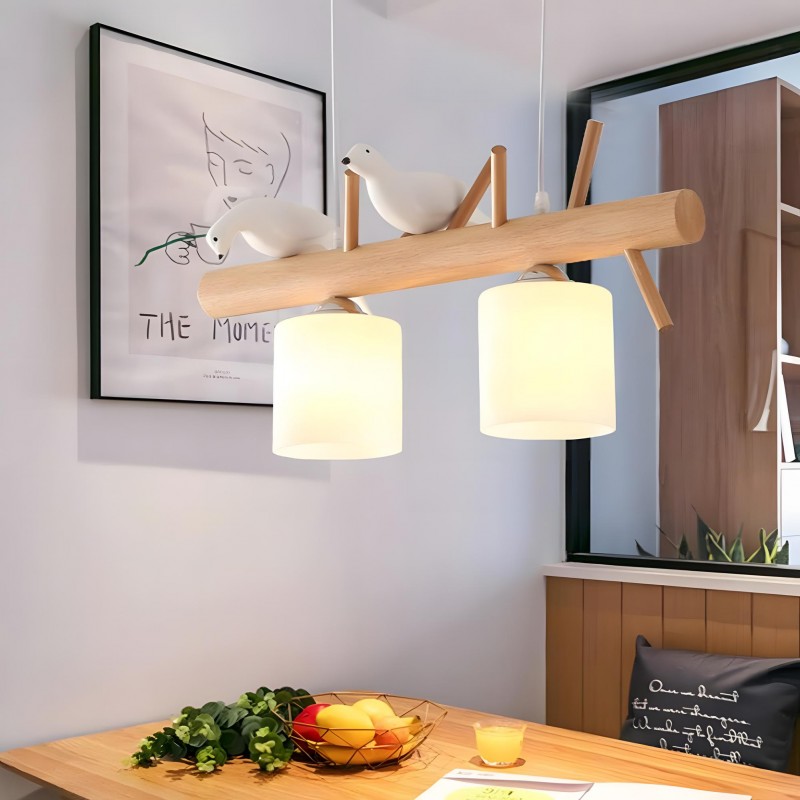 Bird Wooden Chandelier