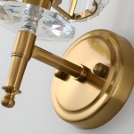 Solstice Brushed Brass Crystal Ribbed Glass Wall Sconce