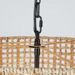 Arlo Bohemian 5 Light Natural Rattan Drum Chandelier