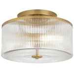 Claude Farmhouse Striped Glass Drum Ceiling Light