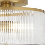 Claude Farmhouse Striped Glass Drum Ceiling Light
