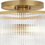 Claude Farmhouse Striped Glass Drum Ceiling Light