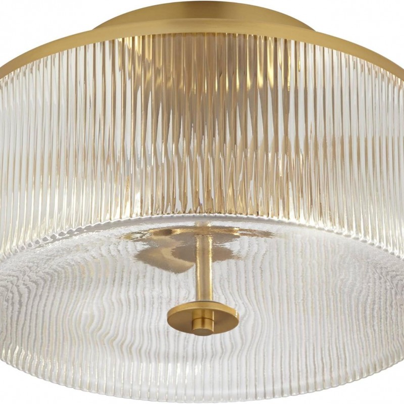 Claude Farmhouse Striped Glass Drum Ceiling Light