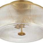 Claude Farmhouse Striped Glass Drum Ceiling Light