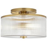 Claude Farmhouse Striped Glass Drum Ceiling Light