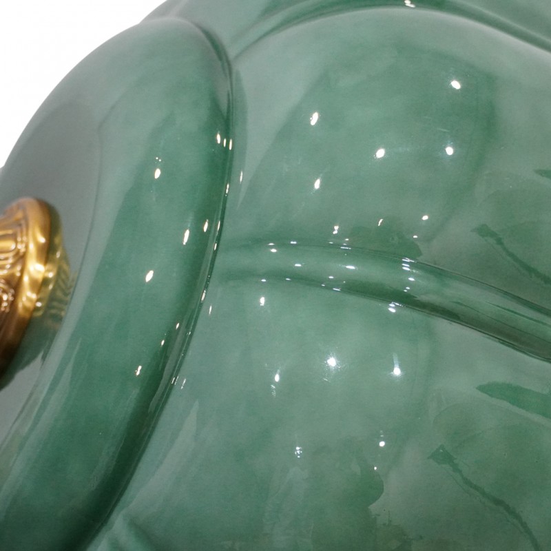 Vortan Antique Brass Green Glass Semi-Flush Mount Eloise Pendant Lamp