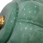 Vortan Antique Brass Green Glass Semi-Flush Mount Eloise Pendant Lamp