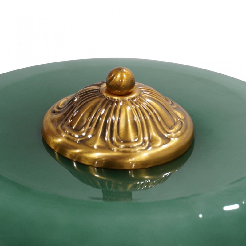 Vortan Antique Brass Green Glass Semi-Flush Mount Eloise Pendant Lamp