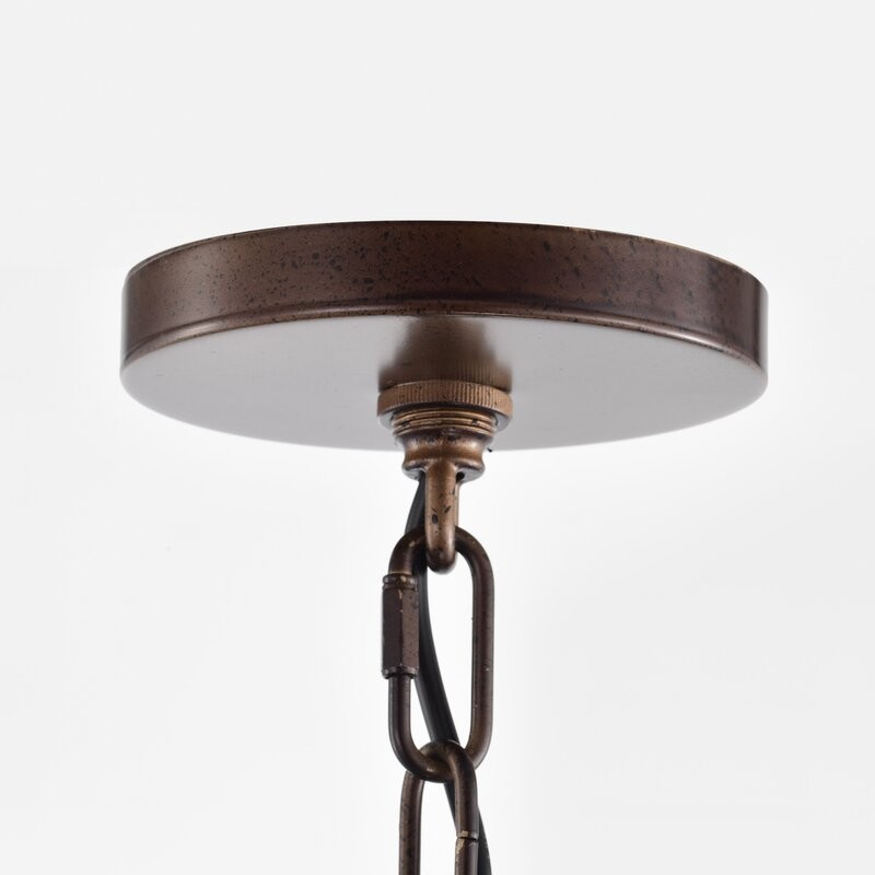 Ezra Vintage Bronze Industrial Pendant Light with Drum Shade