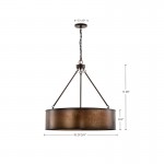 Ezra Vintage Bronze Industrial Pendant Light with Drum Shade