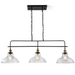 Bronte Industrial Metal 3 Lights Dome Glass Chandelier