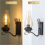 Andrina Retro Verdigris Bronze Kerosene Lamp Shape Sconce