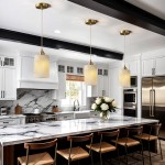 Beverlee Modern Brass Cylinder Alabaster Pendant Light
