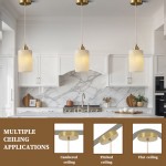 Beverlee Modern Brass Cylinder Alabaster Pendant Light