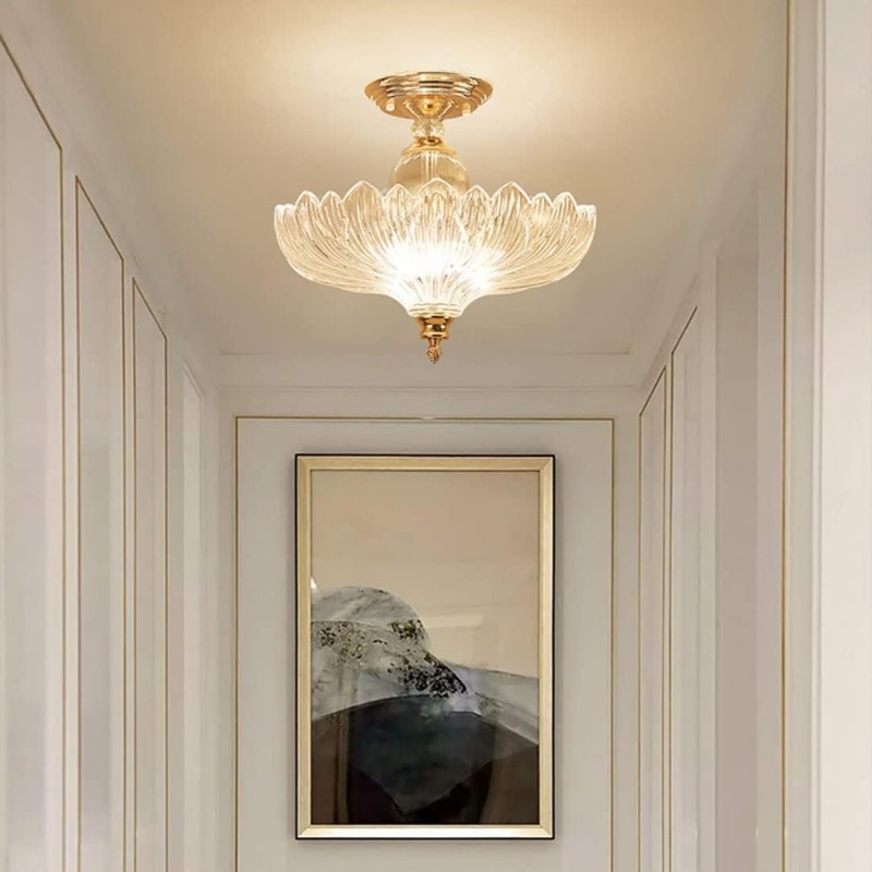 Wyrith Vintage Flower Crystal Flush Mount Light