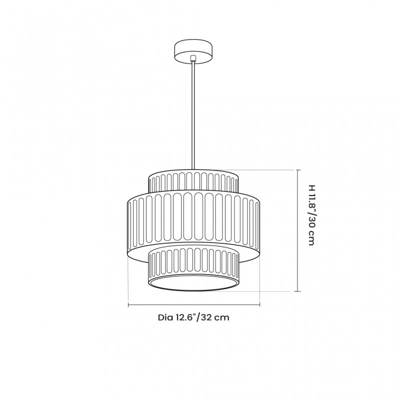 Brisby Striped Frosted Fluted Ceramic Pendant Light