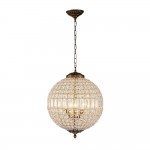 Dion Luxury French Antique Brass Crystal Globe Chandelier