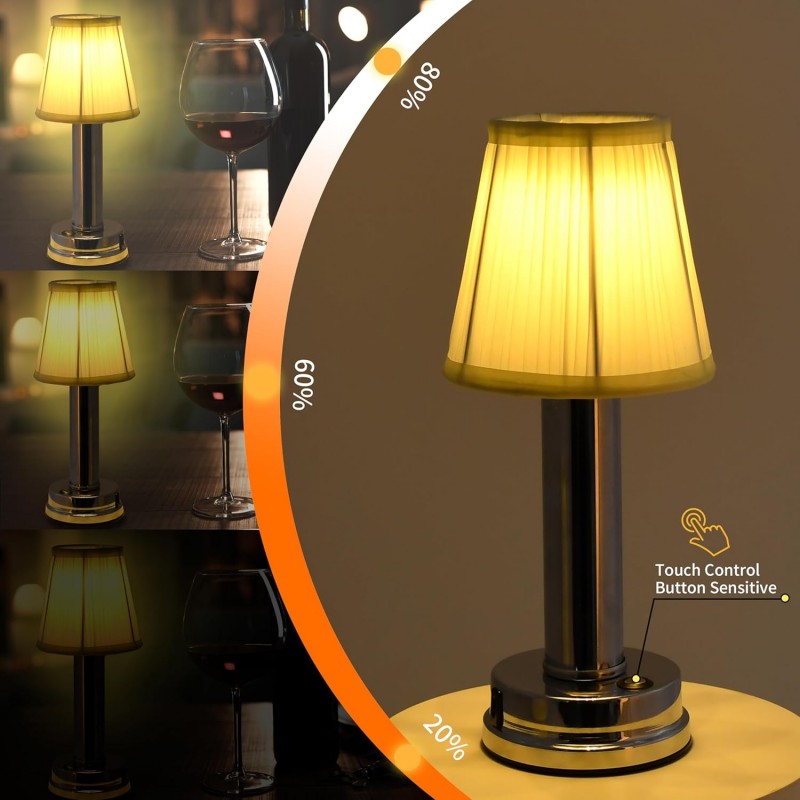 Mariana Cordless Battery Operated Pleated Shade Table Lamp