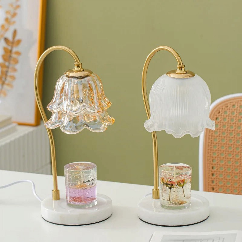 Keya Flower Dimmable Melted Wax Marble Glass Table Lamp