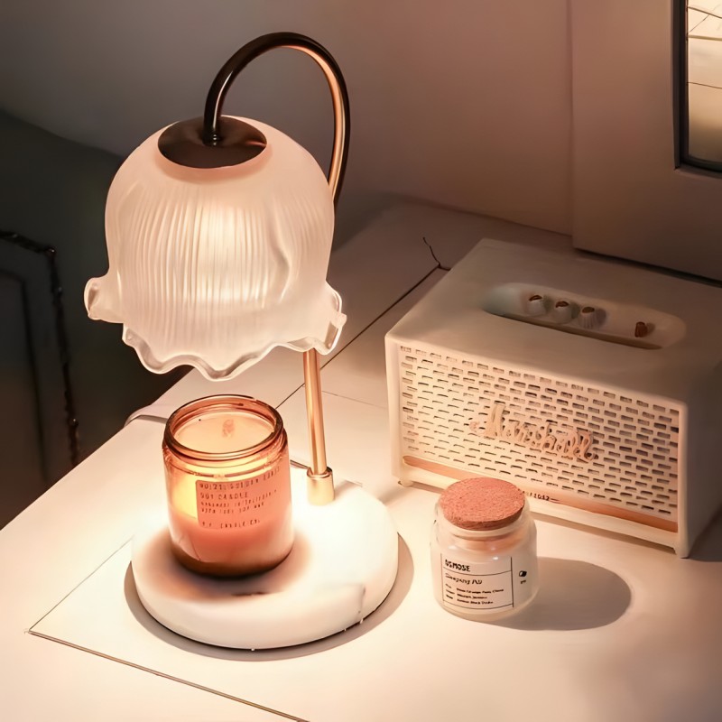 Keya Flower Dimmable Melted Wax Marble Glass Table Lamp