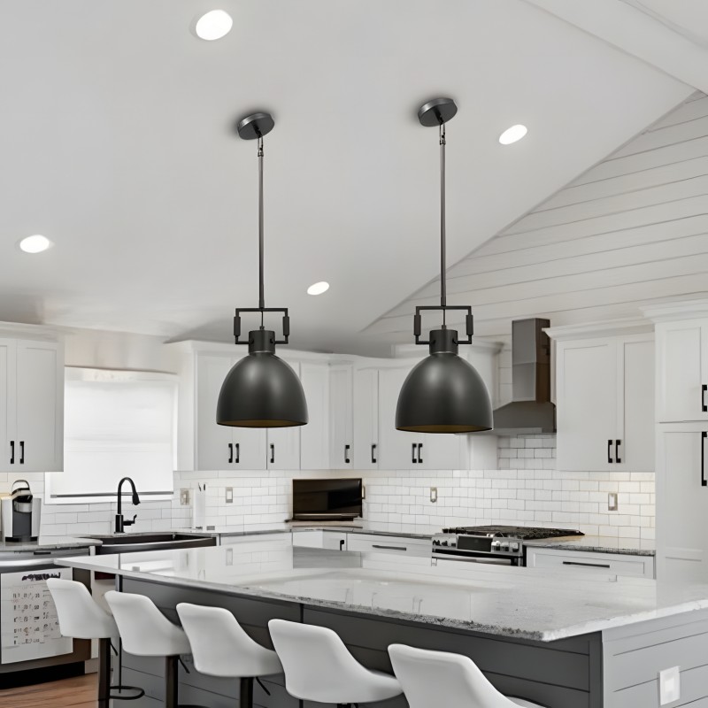 Hazel Industrial Style Metal Shade Pendant Light
